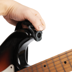 Sangle Auto Lock pour guitare, modèle noir rembourré à carreaux