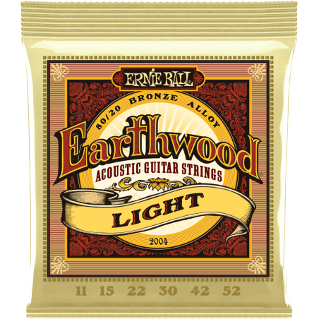 Earthwood 80/20 Bronze Light 11-15-22w-30-42-52 - ERNIE BALL