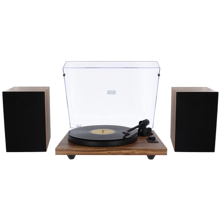 Platine vinyle + Enceintes hifi USB/Bluetooth - finition bois